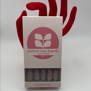 Red Aspen Acrylic Nail Dashes - Pink Sparkle